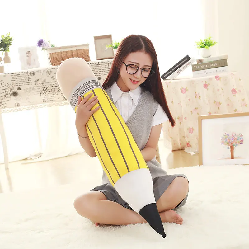 

4 color creative plush pencil pen toy pillow cushion pillow filled toy doll birthday gift home bedroom shop decoration