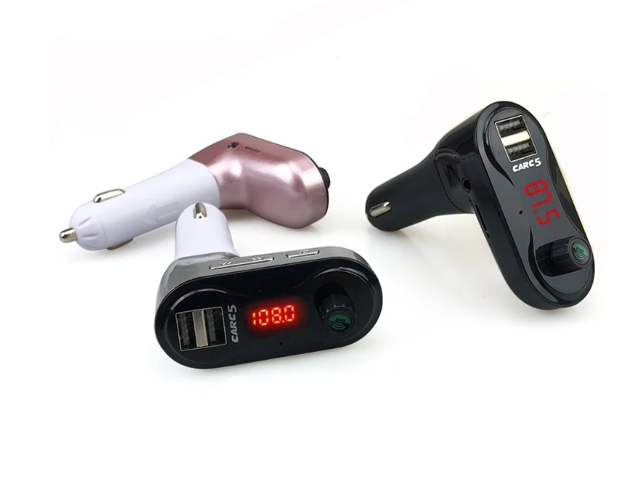 Автомобильное зарядное устройство с двумя USB и Bluetooth, автомобильный беспроводной fm-передатчик, прикуриватель, TF карта, mp3-плеер