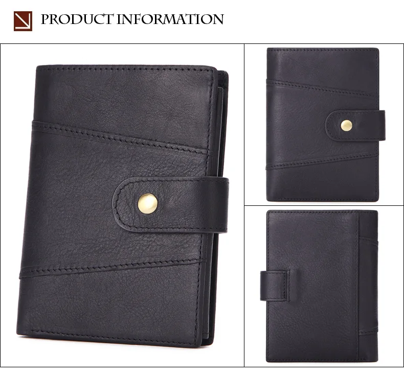 New Men Wallets Genuine Leather Purse Bag Male Certificate Package Short Billetera Coin Pocket Big Capacity Card Holder