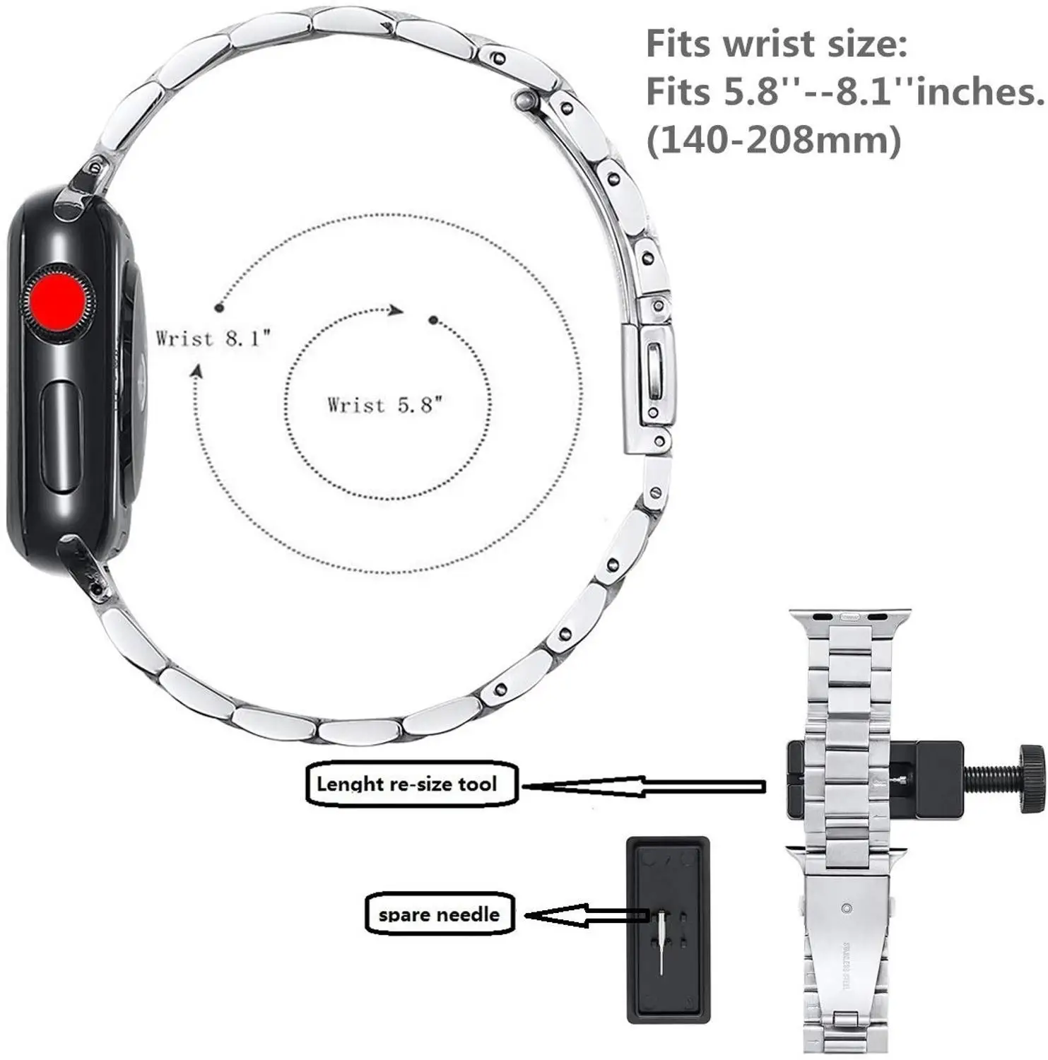 Классический металлический браслет из нержавеющей стали для Apple Watch 5 44 мм 40 мм 42 мм 38 мм ремешок для IWatch серии 1 2 3 4 ремешок для часов