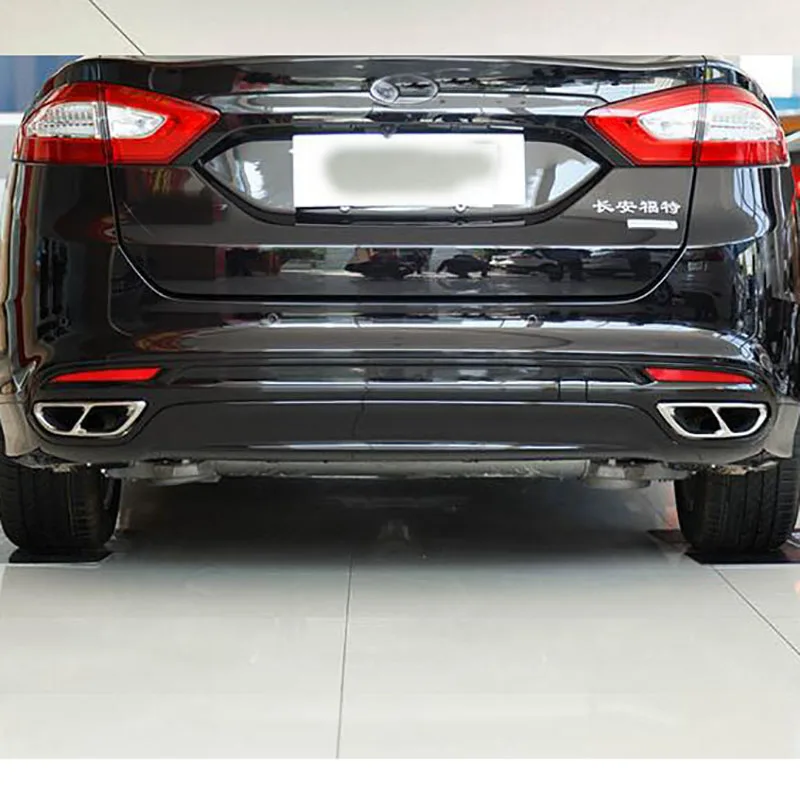  For Ford Mondeo/Fusion Sedan 2013-2018 Car Rear Dual Exhaust Muffler End Pipe Stickers Cover Trims 