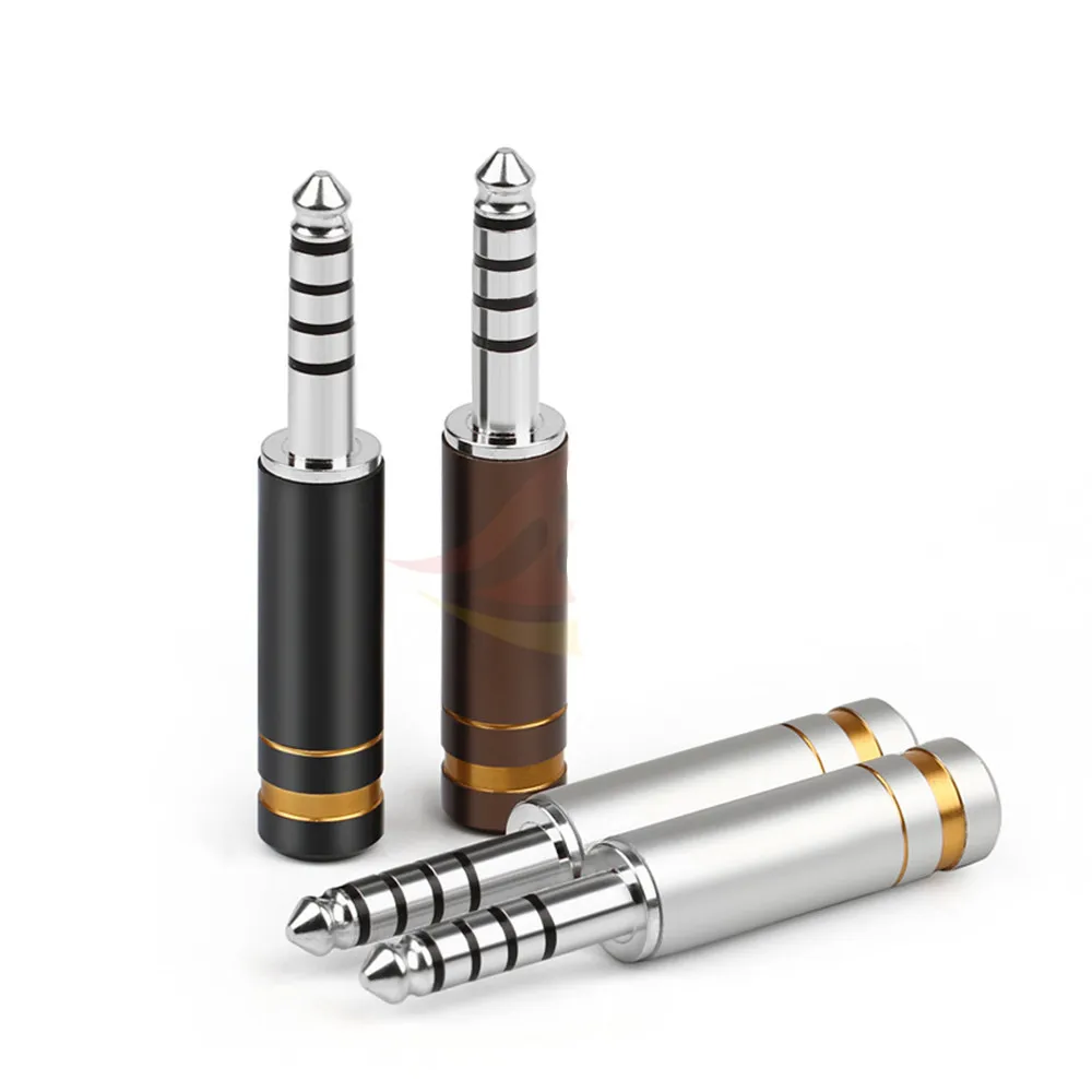 5PCS 4 4mm Jack 5 Pole Audio Adapter Earphone Balanced Plug Rhodium Plating Copper Connector DIY Headphone Jack