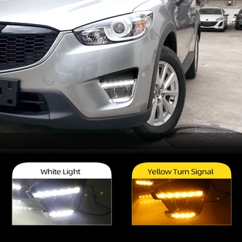 

CSCSNL 2Pcs Turn Signal led car for Mazda cx-5 cx5 cx 5 2012 2013 2014 2015 2016 drl daytime running lights with fog lamp hole