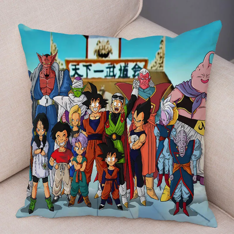 Классический Аниме Dragon Ball логотип Наволочка для дивана мультяшное украшение для дома Сон Гоку наволочка короткий плюш 45x45 см наволочка - Цвет: 1