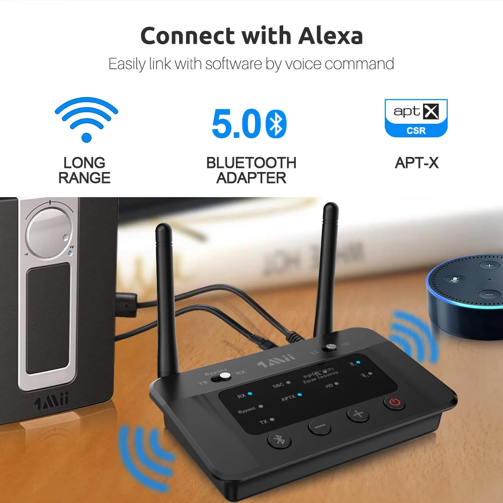 áudio aptx ll hd 3.5mm aux 2in1