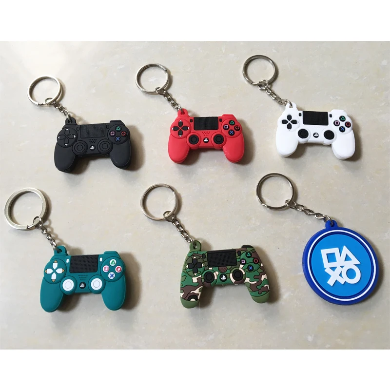 Mini Game Controller Keychain Portable PVC Soft Rubber Game Console Key Ring Hanging Backpack Pendant New Year Christmas Gift
