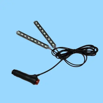 

Two 9LED 12V Car styling Interior Dash Floor Foot Decoration Light Lamp Cigarette LED Atmosphere Light Decoration Lamp drop ship