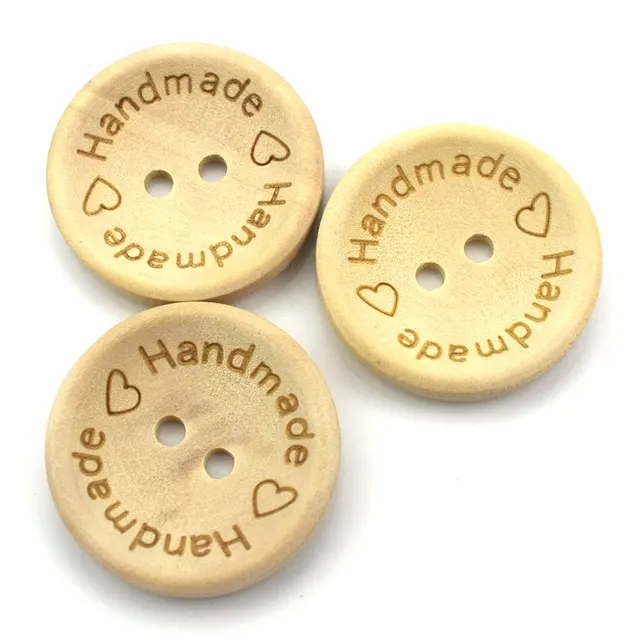 20PCS 35MM Wooden Buttons for Trousers Suit Coat Clothes Handmade Gift Box  Wooden Button for Clothing Scrapbooking Sewing Crafts