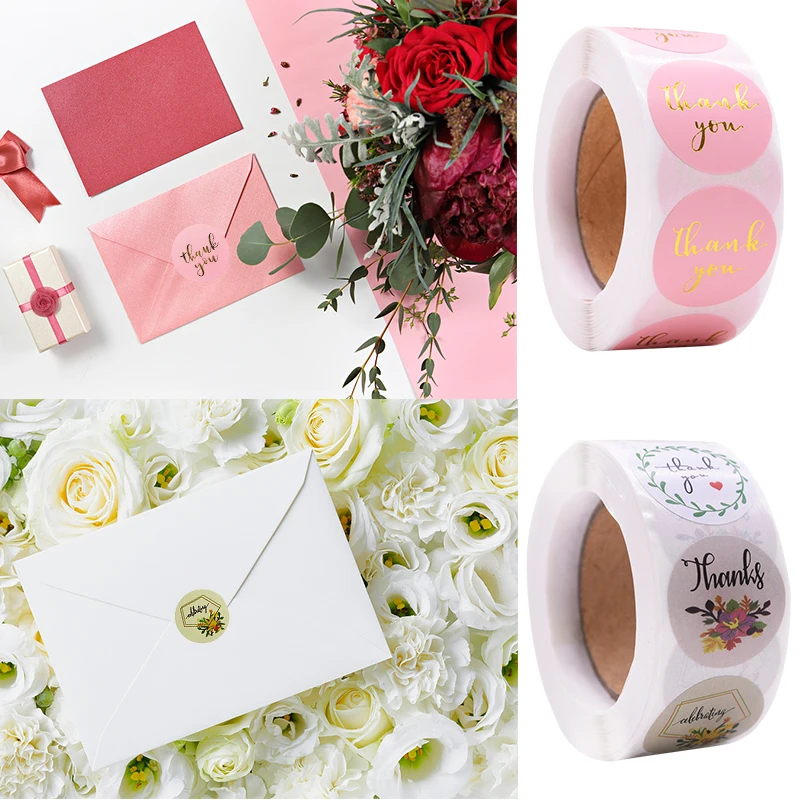 Packaging Stickers DIY Scrapbooking Accessories Thank You Stickers 500pcs Thank You Stickers for seal labels for Festival Birthday Party gift Packaging Stickers Envelope Card Stationery Sticker