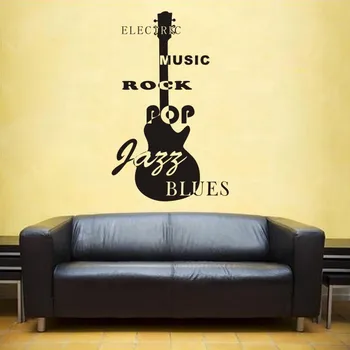 

Music Zone Guitar Wall Sticker Headset Rock Decor Kids Room Home Decoration Posters Vinyl Music Car Decal