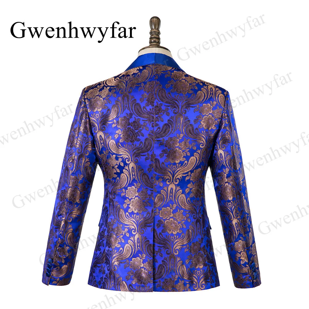 Gwenhwyfar, итальянский дизайн, 3 предмета, деловой мужской костюм, пиковые лацканы, цветочный пиджак,, приталенный, для вечеринки, выпускного, смокинг, Блейзер, жилет, брюки