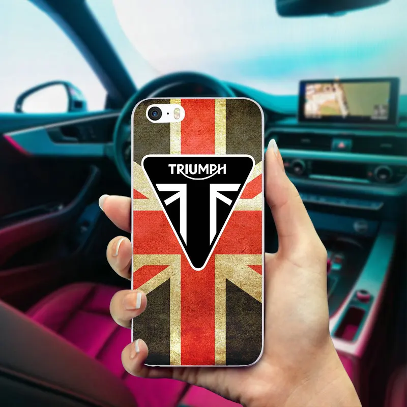 Чехлы для телефонов Triumph с логотипом мотоцикла Великобритании из мягкого ТПУ для iPhone X 10 7 6 6s 8 Plus 4 4S 5 5S SE 5C, задняя крышка для телефона, чехлы, сумки - Цвет: Picture 11