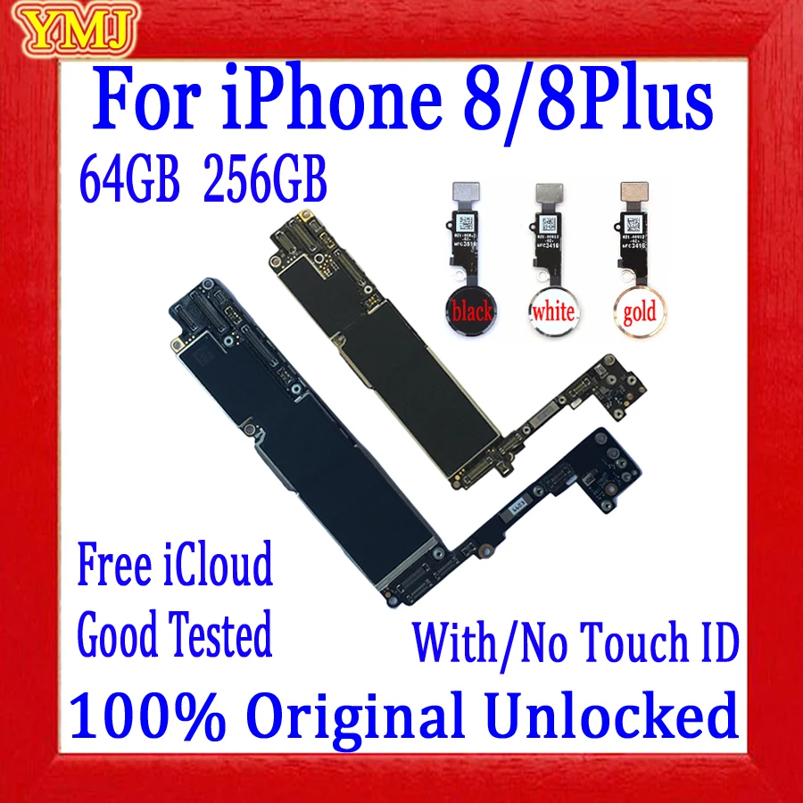 64 ГБ 256 бесплатный iCloud для материнской платы iphone 8/8 Plus с/без Touch ID 100% Оригинальный