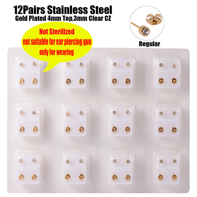 Stainless Steel Gold Color&Silver Color Full Moon Piercing Ear Cartilage Tragus Stud Jewelry Earring(Not for use in Gun)