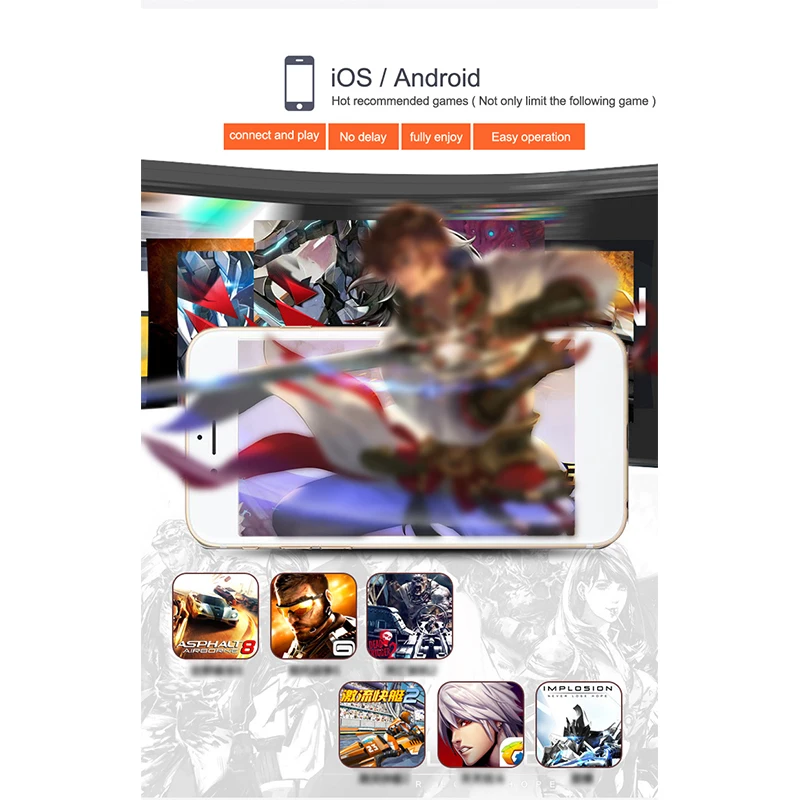 Беспроводной Bluetooth геймпад игровой контроллер для IOS Android iPhone PC tv Box UK ~
