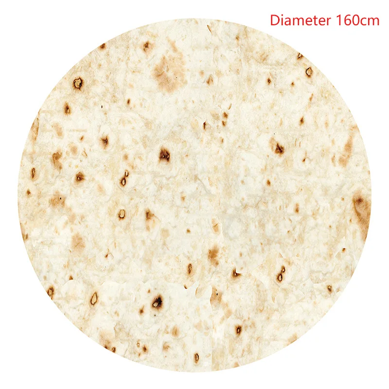 5 Diameter 160cm Одеяло мексиканского буррито для взрослых и детей, Фланелевое мягкое 3D покрывало с рисунком кукурузы, тортилии, пиццы, круглое одеяло, теплое флисовое пляжное одеяло для путешествий - Цвет: 5 Diameter 160cm