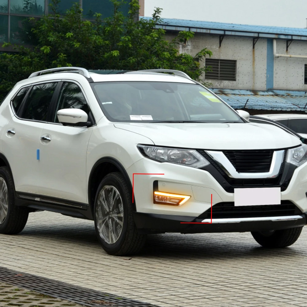 DRL для Nissan X Trail Xtrail trail 2017 2018 2019 2020 дневные ходовые огни противотуманная фара 12 В