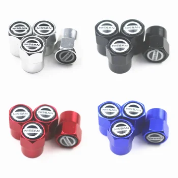 

4PCS Auto Accessories Wheel Tire Parts Valve Stem Caps Cover For Nissan Qashqai X J10 J11 Trail Tiida Juke Emblem Badge