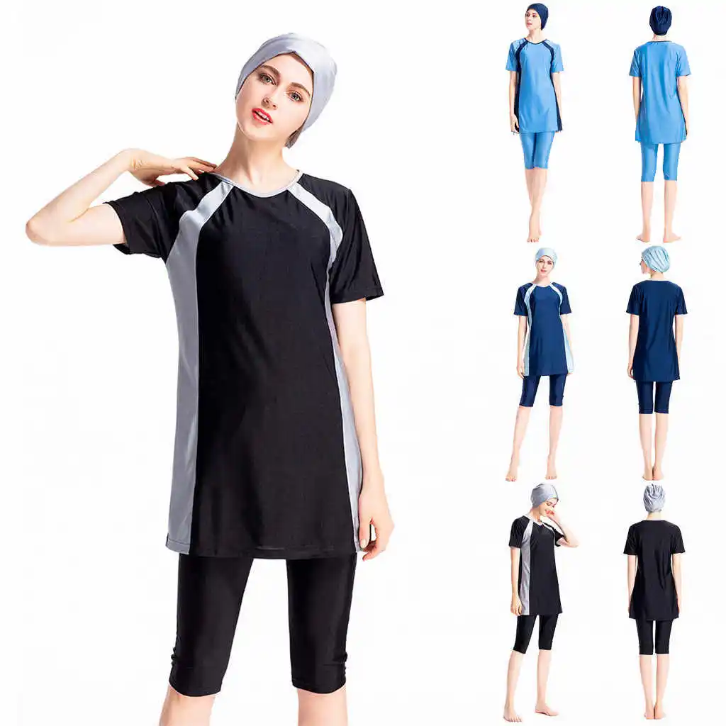 Islamic Women Swimwear Arabic Burkini Muslim Swim Wear Hooded Hijab Modest Turkey Swimsuit Surf Sport Plus Size S-4XL | Спорт и