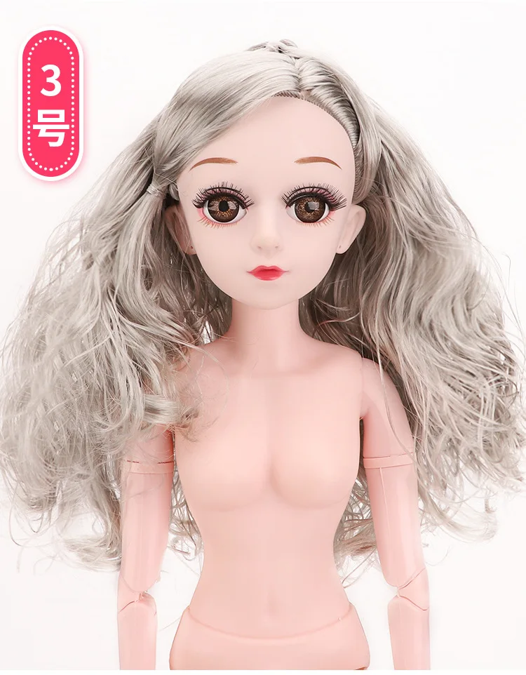 BJD голова для 60 см BJD кукла 17 совместный подвижный игрушки с 3D глазами DIY голый голова кукла без тела BJD Куклы Игрушки для девочек AT42 - Цвет: NO 3
