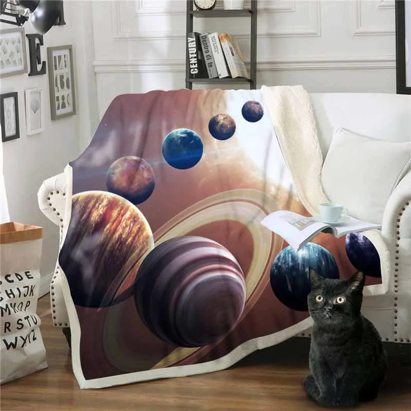 Одеяло из мягкого кораллового флиса для дома с изображением вселенной, звездного света, горного пространства, одеяло для дивана, кровати, фантазийное зимнее теплое одеяло s - Цвет: color10