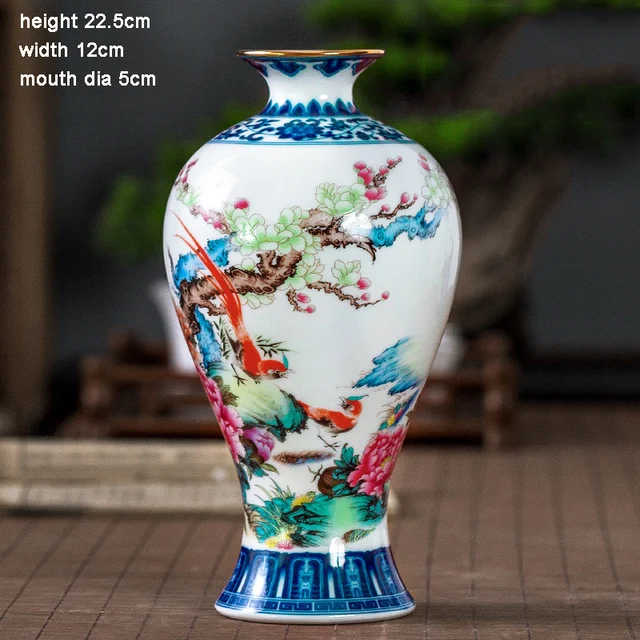 Jingdezhen Vase Ceramic Ornaments Chinese Home Living Room Flower Arrangement Wine Cabinet Decoration Porcelain 4