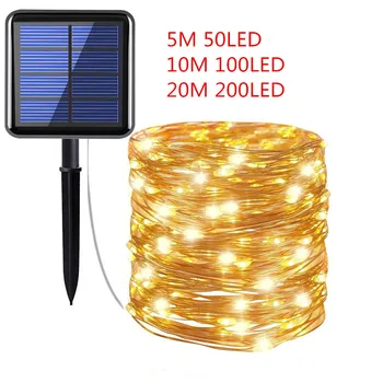 Led Outdoor Solar Lamp String Lights 50/100/200 Leds Fairy Holiday Christmas Party Garland Solar Tuin Waterdichte Garland Decor