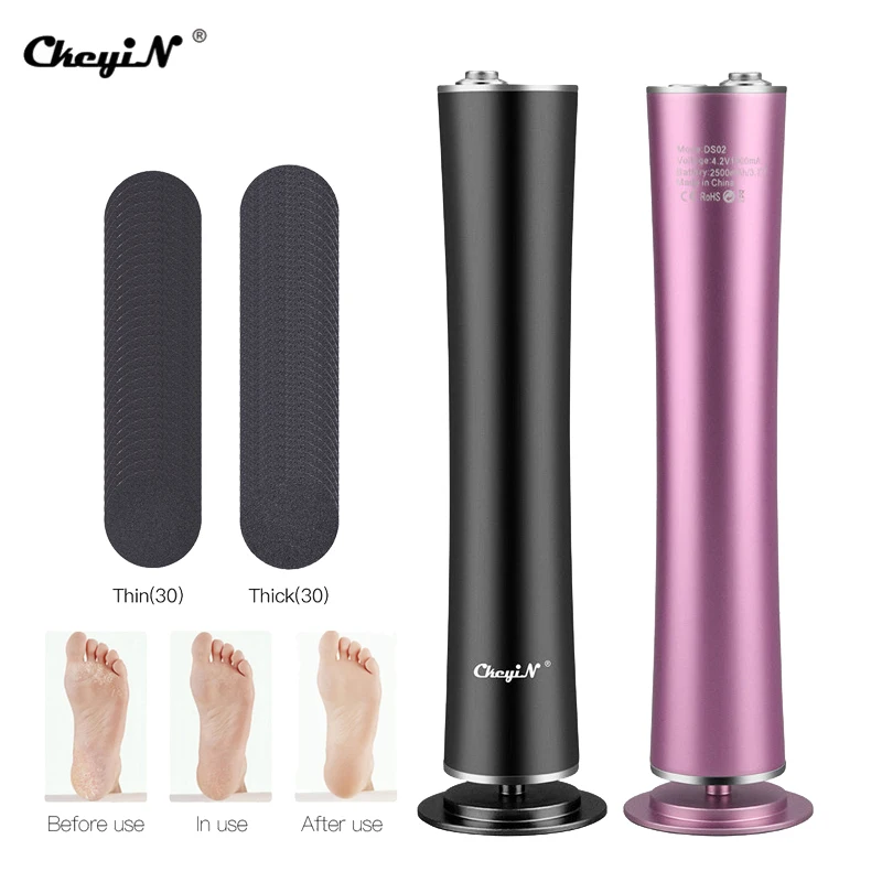 CkeyiN Electric Foot File Cuticle Callus Remover Rechargeable Wireless Pedicure Tools Heel Dead Skin Care With Sandpaper | Красота и