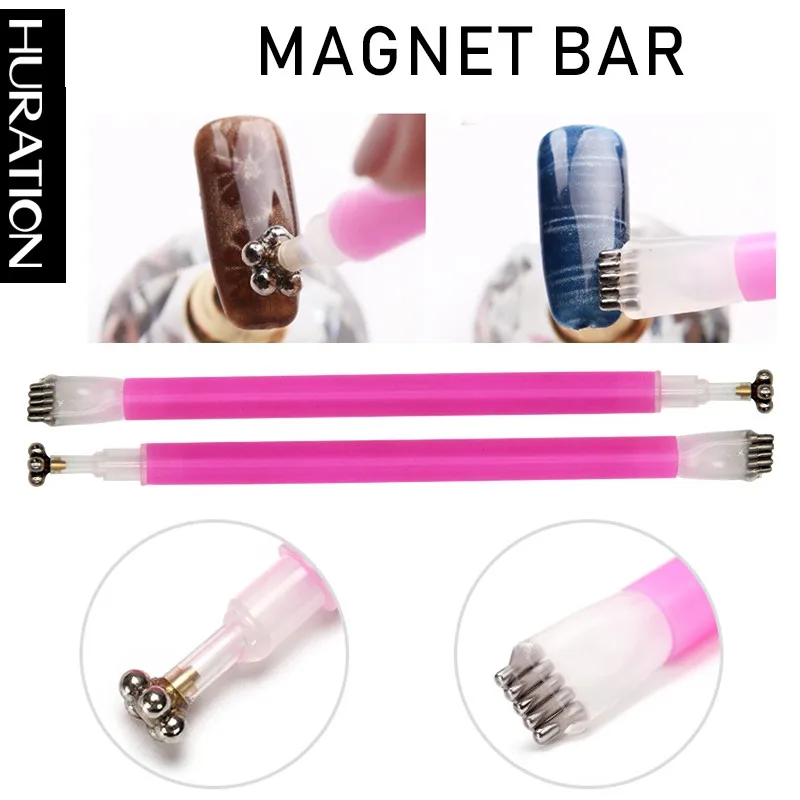 

Huraiton New Magnet Effect 5D Cat Eye Nail Gel Magnetic Soak Off UV LED Gel Lacquers Leopard Magic Magnet Bar Black Varnish Base