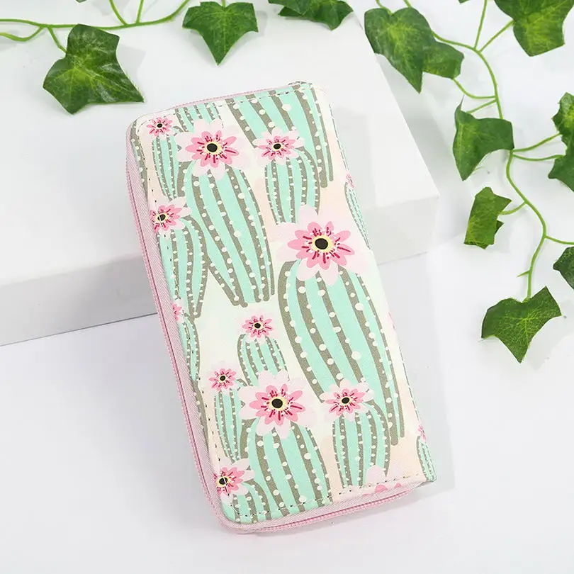 KANDRA Botanic Print кошелек для женщин веганский тропический летний клатч Фламинго ладонь кошельки органайзер для путешествий Подарок на молнии Держатель для карт - Цвет: Style4