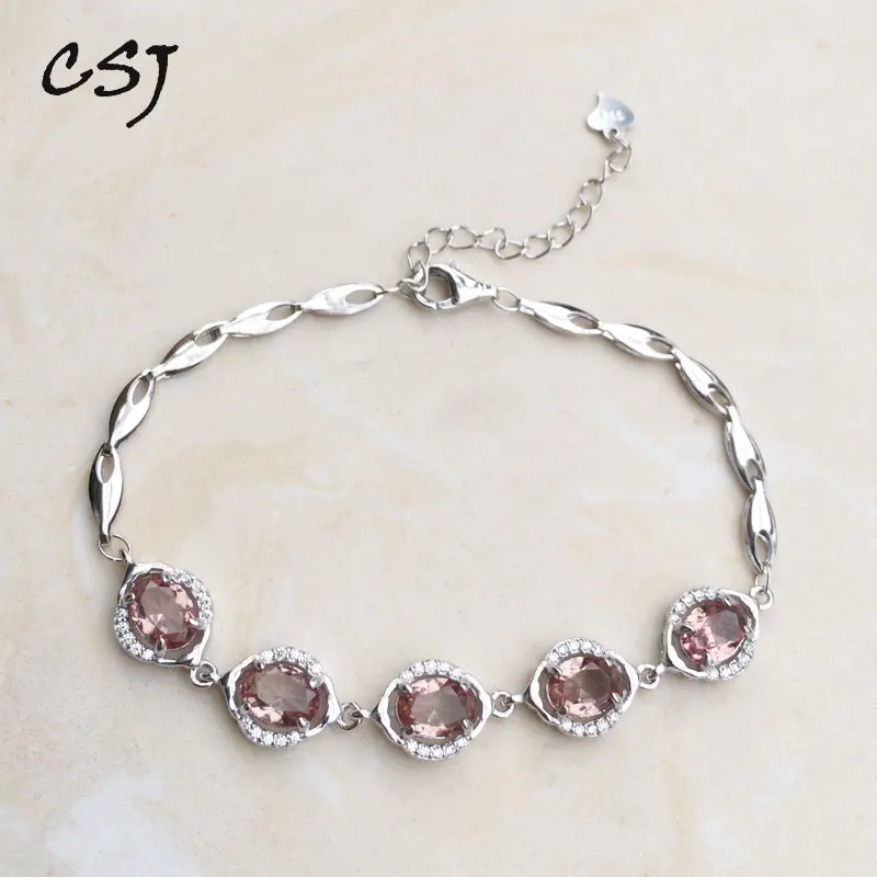 CSJ дизайн браслет из серебра 925 пробы создан zultanite Oval5* 7 мм цвет шанс ювелирные изделия для женщин свадебный подарок для вечеринки