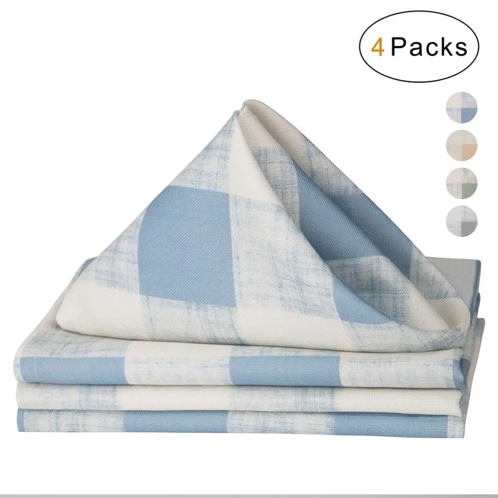 

VCVCOO 4pcs Washable Reusable Polyester Napkins Restaurant Dinner 43cm Square Cloth Table Serviette Handkerchief Party Wedding