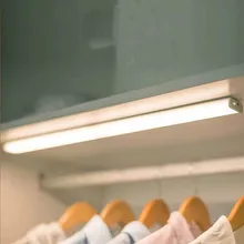 USB Перезаряжаемые 10 светодиодный Ночной светильник движения PIR Сенсор светильник под шкаф с магнитным ванная комната Светильник