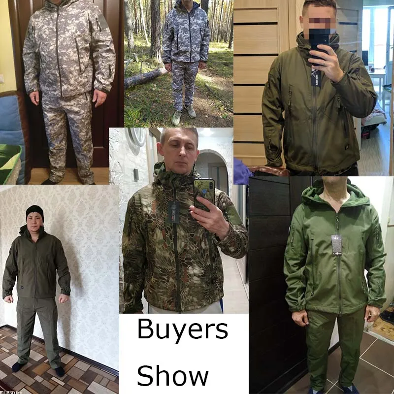 5XL Tactical Jackets + Pants Men Fleece Jacket Army Windproof Camo Hunting Suit Windbreakers Military Hiking Soft Shell Clothing