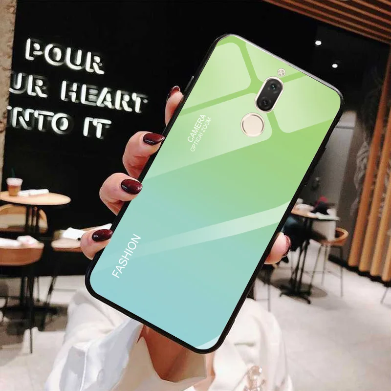 GLSZZZ104 Градиентный чехол из закаленного стекла для huawei Nova 2i RNE-L21 мягкие края сумки для huawei Mate 10 Lite 5," задняя защитная крышка - Цвет: GLSZZZ104