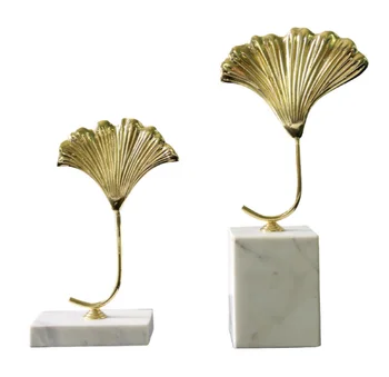 

Chinese marble base ginkgo leaf decoration modern home living room porch model room wine cabinet decoration 2 pieces minimum ord