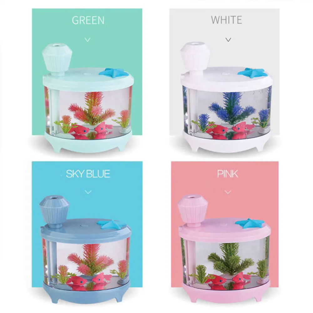 

Night Light Humidifier Aroma Air Diffuser Aromatherapy Machine Creativity Practical Environmental Protection Fish Tank Shape 5V
