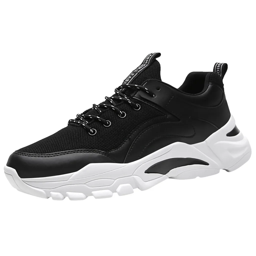 MNew/модная мужская повседневная обувь легкая мужская обувь на шнуровке удобные дышащие прогулочные теннисные кроссовки Zapatos# g3 - Цвет: Черный