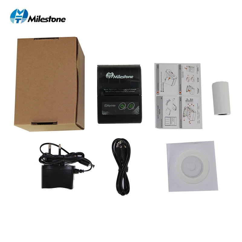 Milestone Thermal Printer receipt Bluetooth wireless ticket Mini Printer Pocket portable USB Windows Android IOS 58mm 2