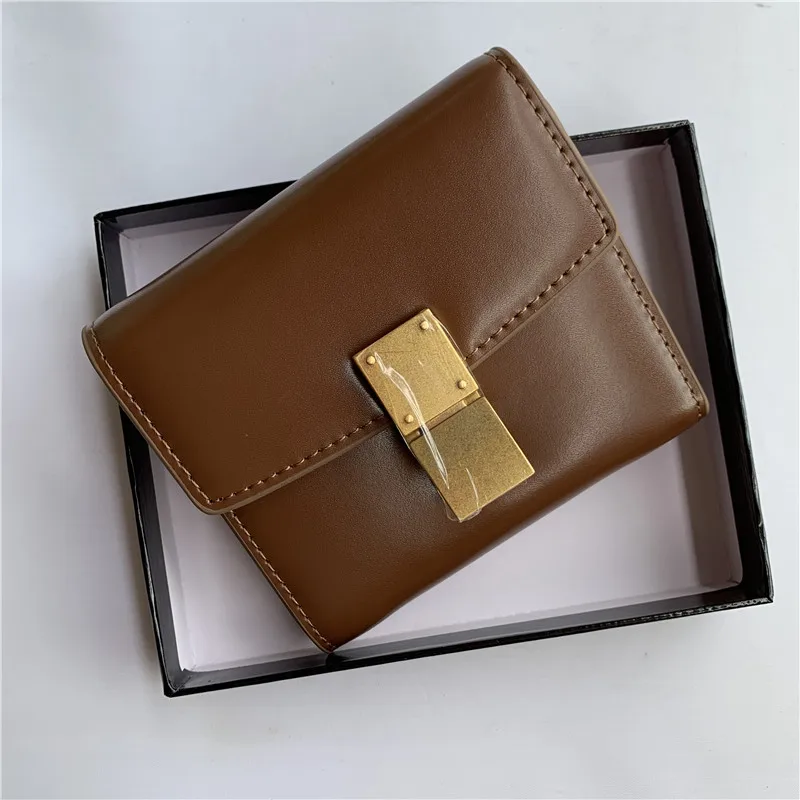 

Leather wallet new wallet girl short section three fold wallet fashion purse card package