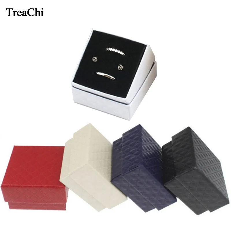 

5Colors Paper Jewelry Organizer Box Ring Earrings Storage Case Ring Earring Christmas Wedding Gift Bague Bijoux Box 5*5*3.5cm