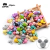 LOFCA 10pcs/lot Mouse Silicone Beads Baby Teether Toy Soft Chew Teething BPA Free DIY Charm Necklace Food Grade Jewelry ► Photo 1/6