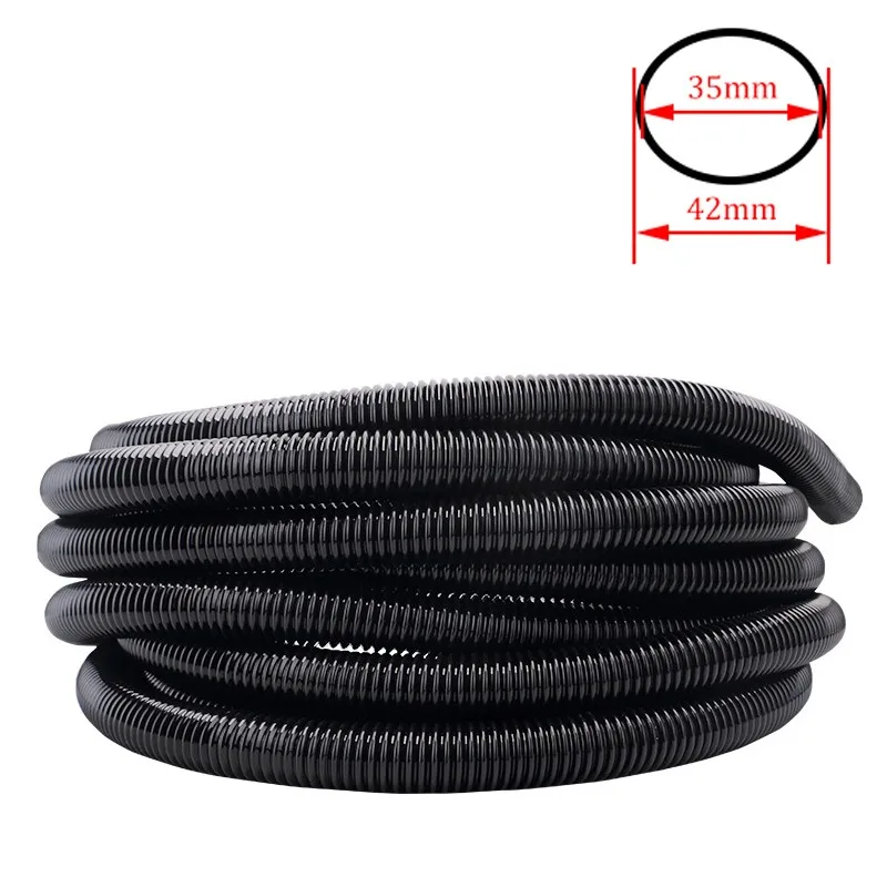 Mangueira de Rosca para Aspirador 35 mm Exterior 42 mm Fole Palhas Durável Flexível Macio Preto Substituição