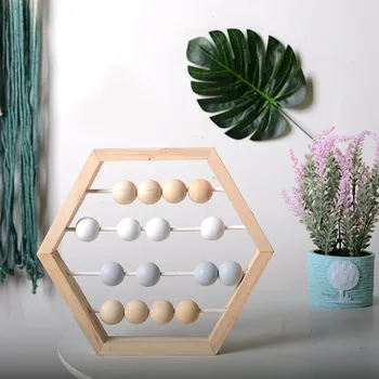 

New Nordic Style Natural Wooden Abacus With beads Craft Baby Early Learning Educational Toys SBaby Room Decor 2020 New Arrivals