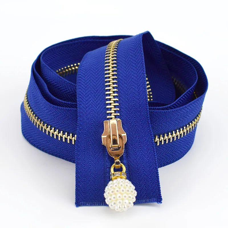 Royal blue 2/5 шт 5# металлическая молния Длина золотые зубы открытый конец 85 см молния для пуховика пальто швейная одежда DIY аксессуары ручной работы ZA241 - Цвет: Royal blue