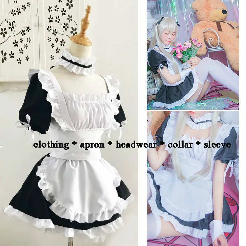 

Adult Maid Cosplay Uniform Sexy French Maid Costume Sweet Gothic Lolita Dress Anime Cosplay Maid Uniform Halloween Women Swear