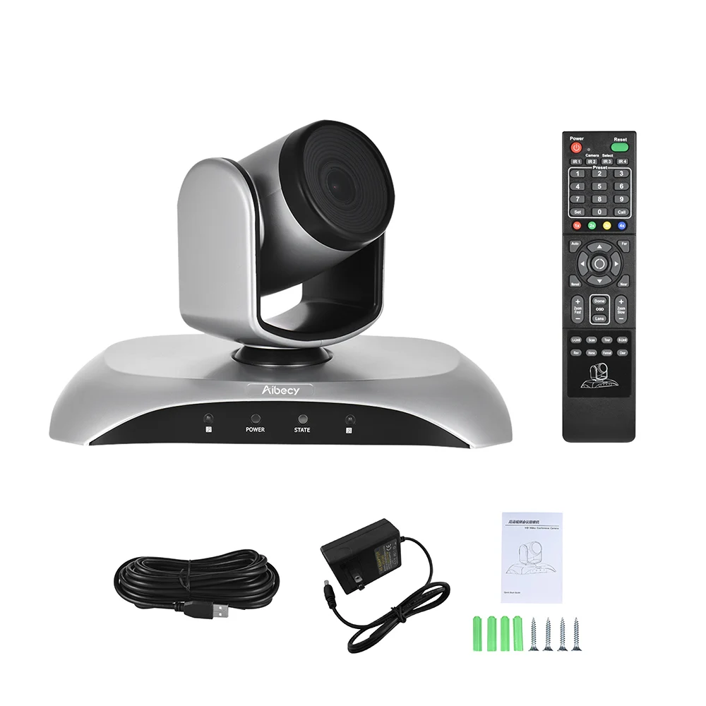 Aibecy 1080P HD конференции Камера USB Plug & Play 350 ° Вращение с пультом дистанционного