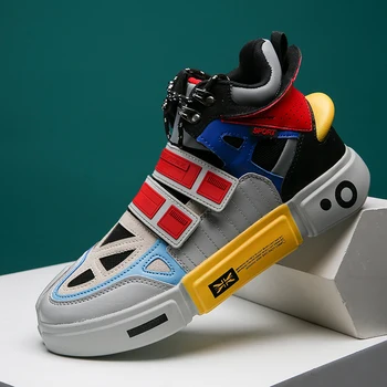 

2019 new high-top thick-soled skate shoes catwalk shoes breathable walking shoes street shoes sneakers men