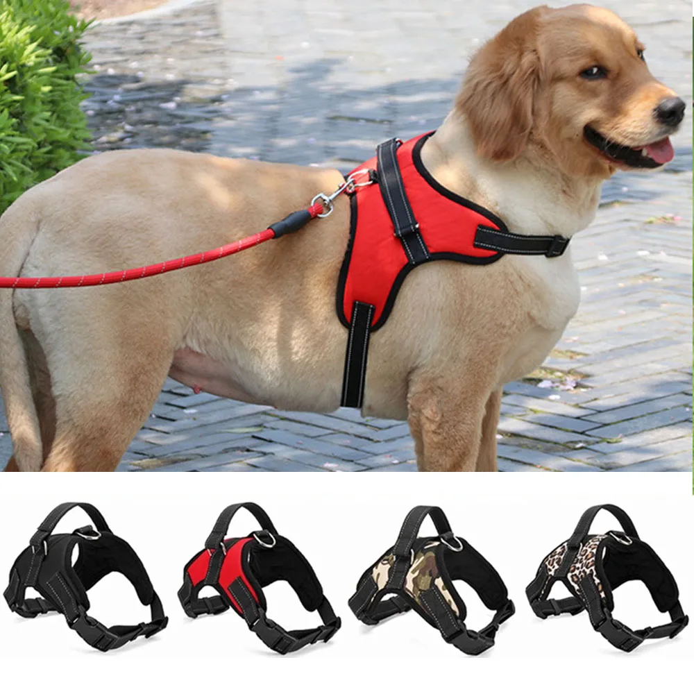 Arnés grande de nailon para perro, chaleco reflectante para Collar, para entrenamiento de perros, correa para el pecho de Husky Alaskan Pitbull, producto para mascotas AliExpress y jardín