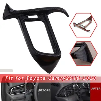 

EIDRAN Black Carbon Fiber Texture Car Air Vent Outlet Cover Trim For Toyota Camry 2018 2019 2020